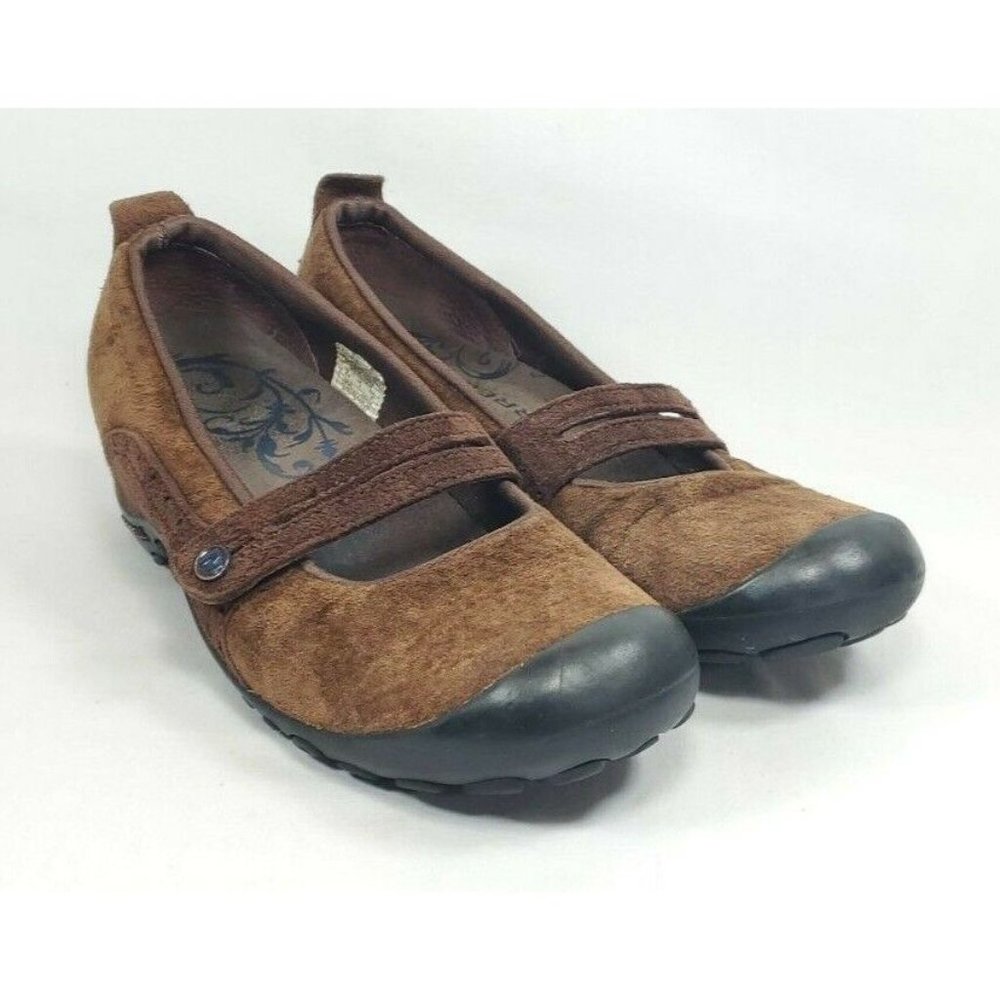 Merrell Plaza Bandeau Mary Jane Slip On Shoes Women's Size 6.5 Brown Suede - Picture 2 of 8